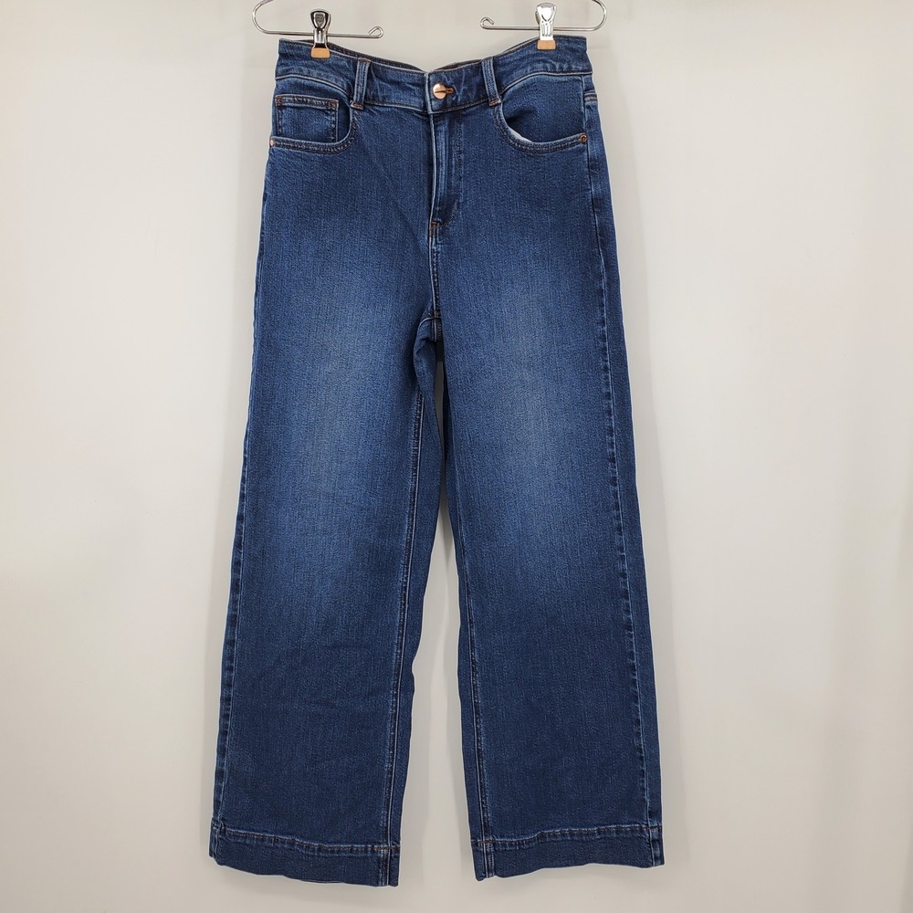 Talbots Trouser Jeans Size 4 Camilla Wash High Rise Wide Leg Dark Wash Denim